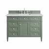 James Martin Vanities Brittany 48in Single Vanity, Smokey Celadon w/ 3 CM Ethereal Noctis Top 650-V48-SC-3ENC